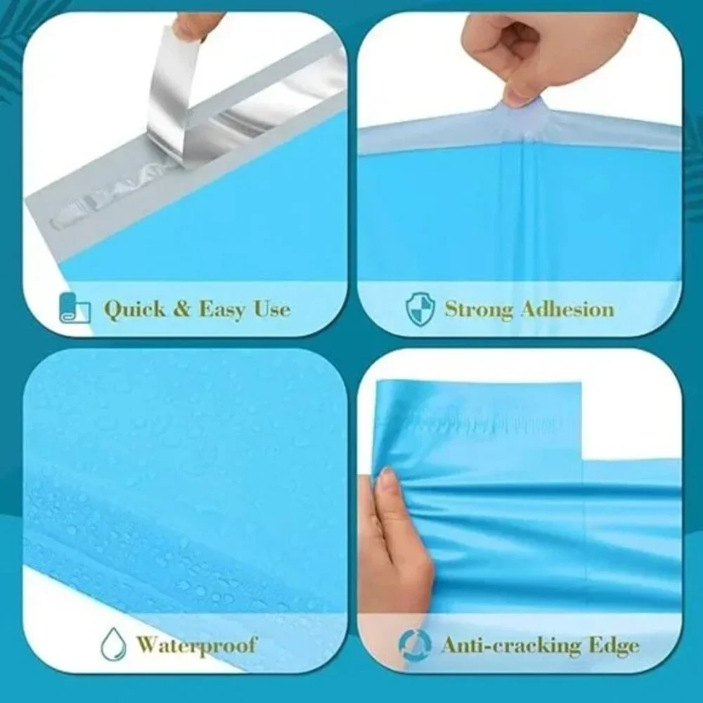 10 pcs Poly Mailers 10x13 Inch Blue Premium Shipping Bags